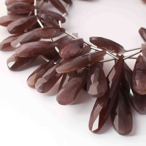 1 Strand Chocolate Moonstone Faceted Pear Briolettes -Pear Shape Briolettes -13mmx5mmx31mmx8mm - 8.5  Inches BR0765 - Tucson Beads