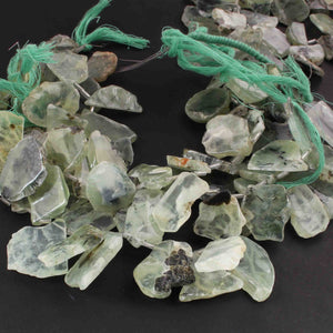 1 Strand Prehnite Faceted Briolettes - Assorted Shape Briolettes -20mmx14mm-25mmx21mm -10 Inches BR01954 - Tucson Beads