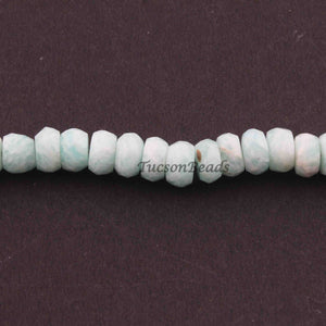 1 Strand Amazonite Faceted  Rondelles ,Round Beads,Roundel Beads 8mm-9mm 8 Inches BR2402 - Tucson Beads