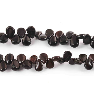 1 Strand Black Ethiopian Opal Smooth  Briolettes  - Pear Shape Rondelles Beads  6mmx4mm  8 Inches BR3855 - Tucson Beads