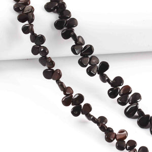 1 Strand Black Ethiopian Opal Smooth  Briolettes  - Pear Shape Rondelles Beads  6mmx4mm  8 Inches BR3855 - Tucson Beads