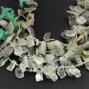 1 Strand Prehnite Faceted Briolettes - Assorted Shape Briolettes -12mmx11mm-23mmx15mm -12.5 Inches BR01953 - Tucson Beads