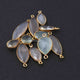 11 Pcs Mix Stone Faceted Assorted Shape 24k Gold Plated Pendant&Connector -32mmx10mm-17mmx9mm-PC685 - Tucson Beads