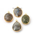 4  Pcs Labradorite Faceted Assorted Shape 24k Gold Plated Pendant- 26mmx17mm-PC691