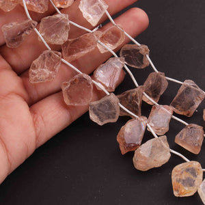 1 Strand Brown Rutile Faceted Briolettes - Assorted Shape Beads 12mmx12mm-20mmx12mm- 9 Inches BR01957 - Tucson Beads