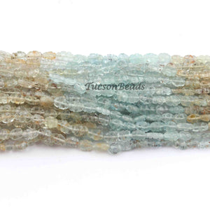 1 Long  Strand  Multi Aquamarine Faceted  Briolettes - Carved Shape Briolettes 6mx5mm-9mmx5mm  14 Inches BR2346 - Tucson Beads