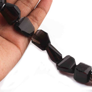 1 Strand Black Onyx Faceted  Briolettes  - Nuggets Shape Rondelles Beads  16mm-11mm  8 Inches BR3858 - Tucson Beads