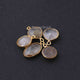 5 Pcs Golden Rutile  Assorted Faceted Shape 24k Gold Plated Pendant&Connector - 20mmx11mm-16mmx12mm-PC744 - Tucson Beads