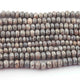 1 Long Strand Gray Moonstone Silver Coated Faceted Rondelles - Gray Moonstone Silver Coated Roundle Beads 8mm-11mm 7.5 Inches Long BR1708 - Tucson Beads