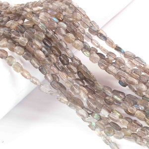 1  Long Strand Labradorite Faceted Briolettes - Oval Shape  Briolettes -7mmx5mm-8mmx5mm -12.5 Inches BR01961 - Tucson Beads