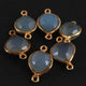6 Pcs Mix Stone 24k Gold Plated Faceted Heart Shape Connector - 18mmx12mm- PC984 - Tucson Beads