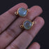 6 Pcs Mix Stone 24k Gold Plated Faceted Heart Shape Connector - 18mmx12mm- PC984