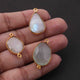 3  Pcs Mix Stone Faceted Assorted Shape 24k Gold Plated Pendant&Connector  - 25mmx14mm-PC669 - Tucson Beads