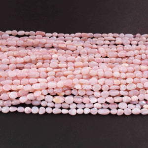 1 Long Strands Pink Opal Smooth Oval Shape Briolettes - Pink Opal Oval Beads - 4mmx4mm-10mmx4mm -13 inches BR01976 - Tucson Beads
