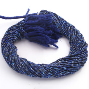 5 Long Strands Ex+++ Quality 2-2.5mm Lapis Lazuli Micro Faceted Tiny Rondelles-  Denim Lapis Small Beads 2mm 14 Inches RB177 - Tucson Beads