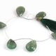 1 Strand Green Rutile Faceted Briolettes -Pear  Shape  Briolettes - 25mmx16mm-22mmx15mm 7 Inches BR2100 - Tucson Beads