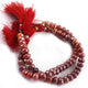 1 Strand Red Silverite  Faceted  Briolettes  - Round Shape Rondelles Beads  8mm  7 Inches BR3878 - Tucson Beads