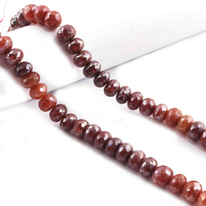 1 Strand Red Silverite  Faceted  Briolettes  - Round Shape Rondelles Beads  8mm  7 Inches BR3878 - Tucson Beads