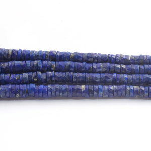 1 Long Strand Lapis Lazuli Faceted  Heishi Rondelles - Wheel  Roundelles  - 4mm-7mm - 16 Inches BR02691 - Tucson Beads
