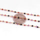 5 Feet Garnet Black Spinel Pink Amethyst 2.5mm-3mm Rosary Style Beaded Chain -Mix stone beads Wire Wrapped Gold & Black Plated Chain BDG022 - Tucson Beads