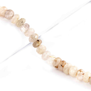 1 Strand Golden Rutile  Faceted  Briolettes  - Round Shape Rondelles Beads 9mm-7mm  8 Inches BR3888 - Tucson Beads