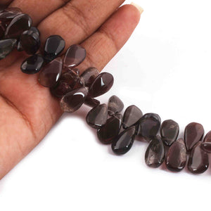 1  Strand Brown Jasper Smooth  Briolettes  - Pear Shape Rondelles Beads  14mmx7mm  8 Inches BR3876 - Tucson Beads