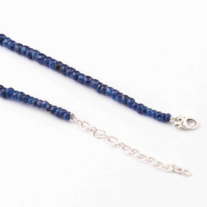 Blue Sapphire  Beaded Necklace - Necklace With Lock - Long Knotted Beads Necklace -Single Wrap Necklace - Gemstone Necklace (Without Pendant) BR-0394 - Tucson Beads
