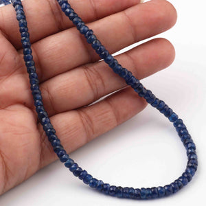 Blue Sapphire  Beaded Necklace - Necklace With Lock - Long Knotted Beads Necklace -Single Wrap Necklace - Gemstone Necklace (Without Pendant) BR-0394 - Tucson Beads