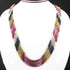 5 Strand Multi Sapphire Precious Necklace  Faceted  Rondelles Beads 3mm-4mm  18 Inches BR3897