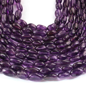 1 Long Strand  Amethyst Smooth Briolettes - Oval Shape Briolettes - 8mmx5mm-14mmx6mm - 13 Inches BR01985 - Tucson Beads