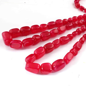 1 Strand Aaa Quality Hot Pink Chalcedony Smooth  Tumble Nuggets Shape Beads Briolettes -10mmx9mm-22mmx19mm- 16 Inches BR01978 - Tucson Beads