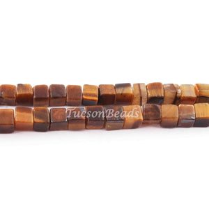 1 Long  Strand Brown Tiger Eye Cube Briolettes - Box Shape Beads 5mm-16  Inches BR2358 - Tucson Beads