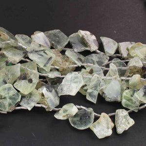 1 Strand Prehnite Faceted Briolettes - Assorted Shape Briolettes , Jewelry Making Supplies - 16mmx15mm-37mmx13mm - 11 Inches BR01975 - Tucson Beads