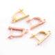 1 Pair Pave Diamond Hoop Earring - Rose & Yellow Gold Vermeil  Fish Hoop Earring 16mmx10mm Pdc1445 - Tucson Beads