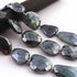 1 Strand Excellent Quality Green Labradorite Silver Coated Briolettes- Assorted Shape Briolettes - 21mmx25mm - 9 Inches- BR0585