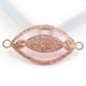1 Pc Pave Diamond  Evil Eye Rose Gold Vermeil Double Bail Connector  - 38mmx18mm  Round Diamond Beads  PDC1443 - Tucson Beads