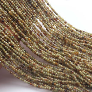 5 Strands Grossular Garnet Gemstone Balls, Semiprecious beads  Faceted Gemstone Round Ball-2mm-13 Inches  RB0471 - Tucson Beads