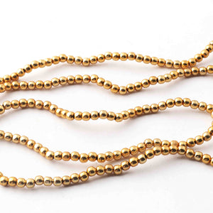 10 Strands Gold Plated Designer Copper Balls, Plain Copper Balls, Jewelry Making Supplies 3mm-4mm 7.5 inches Bulk Lot GPC238 - Tucson Beads