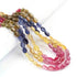 480 Ct. 3 Strands Of Genuine Multi Sapphire Necklace - Smooth Oval Beads - Rare & Natural Necklace - Stunning Elegant Necklace SPB0196