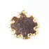 1 Pc Jasper Flower 24K Gold Plated Charm Single Bail Pendant - Electroplated With Gold Edge 52mmx51mm-9mmx7mm AR014