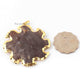 1 Pc Jasper Flower 24K Gold Plated Charm Single Bail Pendant - Electroplated With Gold Edge 52mmx51mm-9mmx7mm AR014 - Tucson Beads