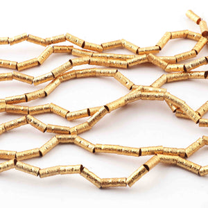 10 Strands AAA Quality Gold Plated Designer Copper Tube Beads,Pipe Beads Jewelry Making Supplies, 5mmx3mm,8 inches Bulk Lot GPC234 - Tucson Beads