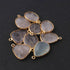 9 Pcs Mix Stone 24k Gold Plated Faceted Pendant&Connector- Assorted Shape Pendant& Connector -27mmx17mm-21mmx15mm PC488