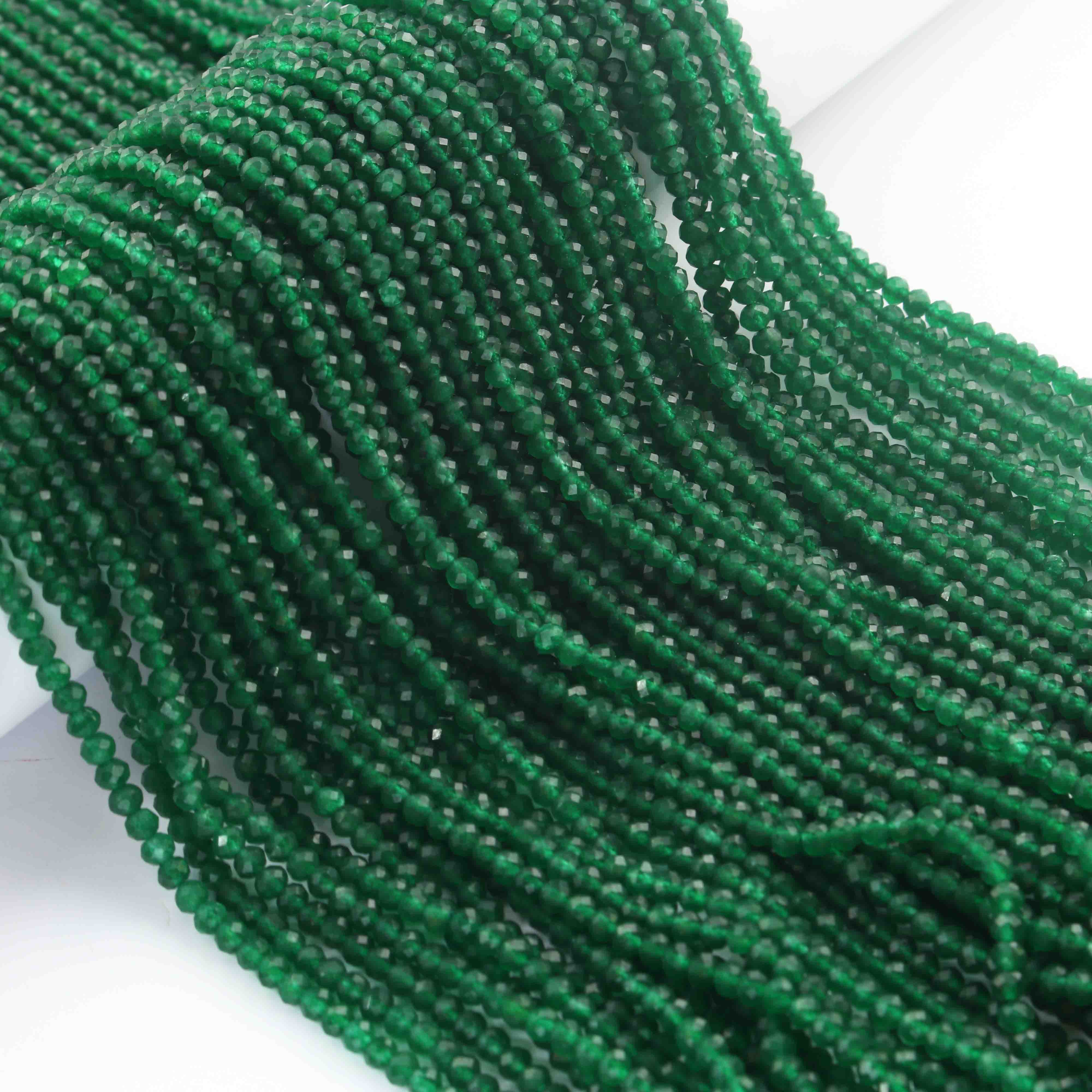 AAA Green Onyx Micro Faceted 3mm Beads -RB0202