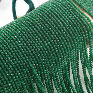 1 Strands Green Onyx Gemstone Balls, Semi precious beads - Faceted Gemstone Round Beads -3mm 13.5 Inch RB0202 - Tucson Beads