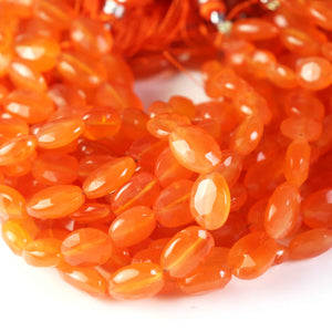 1 Strand Carnelian Faceted Oval Shape Briolettes - Oval Shape Briolettes 4mm-8mm-13mmx9mm 8.9 Inches BR1650 - Tucson Beads