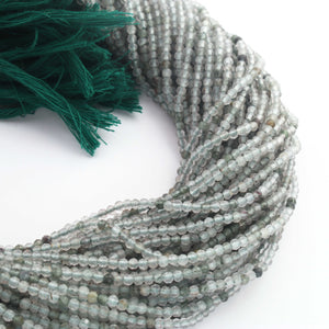 5 Strands Green Rutile 2mm Gemstone Faceted Balls - Gemstone Round Ball Beads 13 Inches RB0449 - Tucson Beads