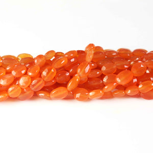 1 Strand Carnelian Faceted Oval Shape Briolettes - Oval Shape Briolettes 4mm-8mm-13mmx9mm 8.9 Inches BR1650 - Tucson Beads