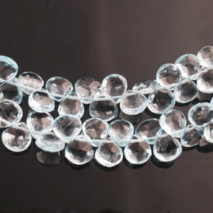 1 Strand  Amazing Quality Natural London Blue Topaz Faceted Briolettes -Heart Shape Briolettes -7mmx6mm-9 inches BR02725 - Tucson Beads