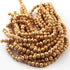 5 Strands 24k Gold Plated Copper Round Beads, Designer Fancy Ball Beads, Jewelry Making Tools, 6mm, 7.5 Inches,Gpc768